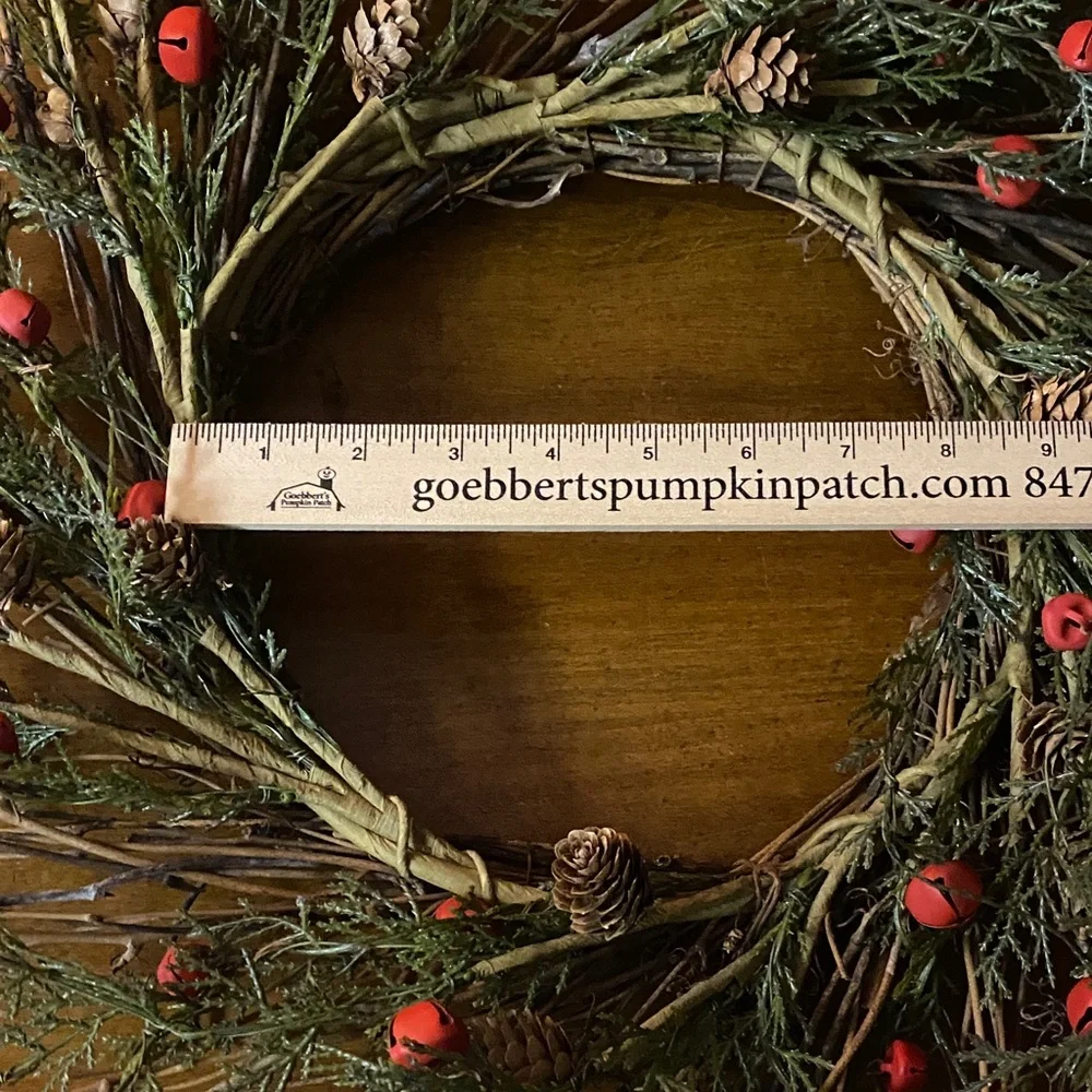 Festive Green and Red Holiday Wreath